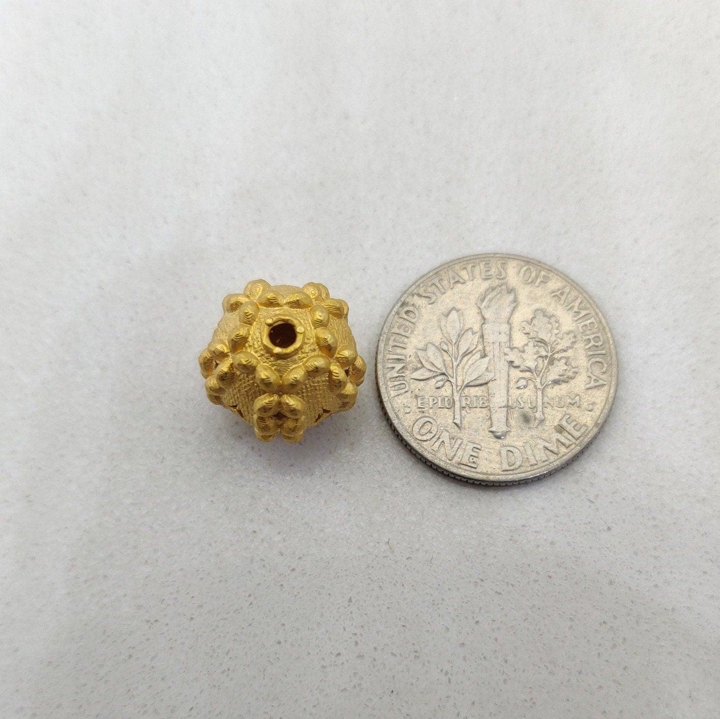 18k Yellow Gold Round Spacer Ball Beads - Kanika Creations