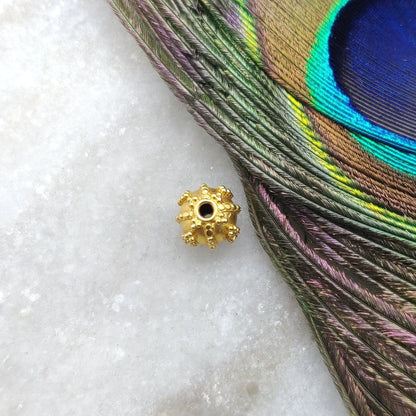 18k Solid Yellow Gold Ball Spacer Beads 7.5mm DIY Craft - Kanika Creations