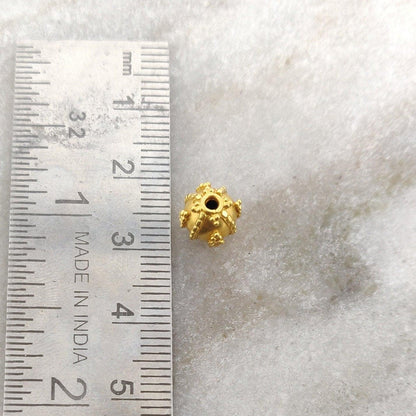 18k Solid Yellow Gold Ball Spacer Beads 7.5mm DIY Craft - Kanika Creations