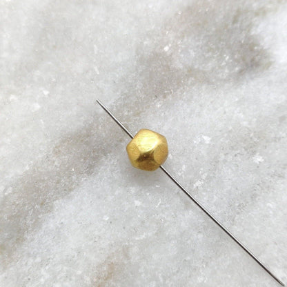 18k Yellow Gold Faceted Round Spacer Beads 7mm - Kanika Creations