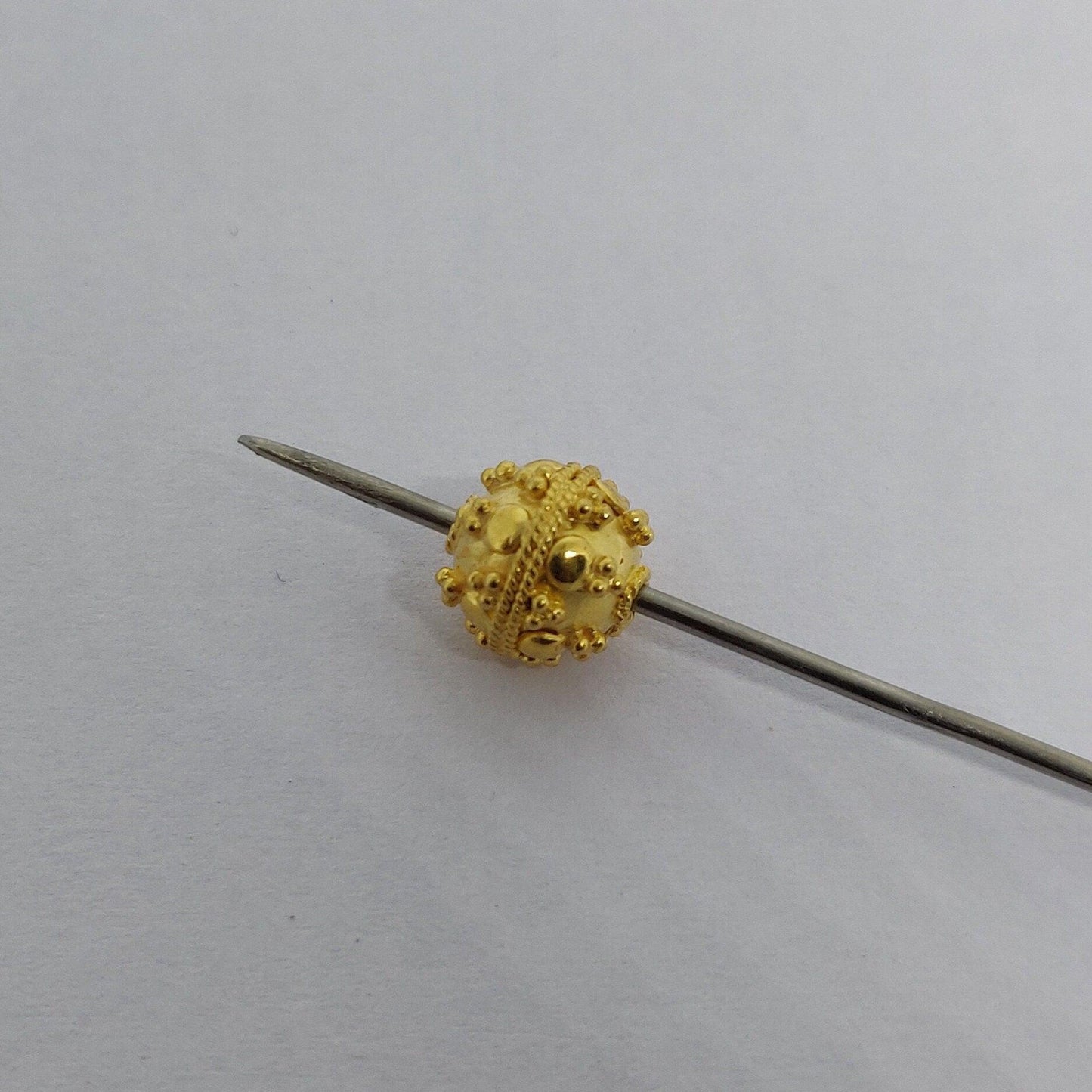 18k Solid Yellow Gold Ball Spacer Beads - Kanika Creations