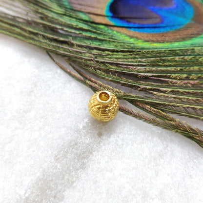18k Yellow Gold Oval Spacer Beads 8x9mm - Kanika Creations
