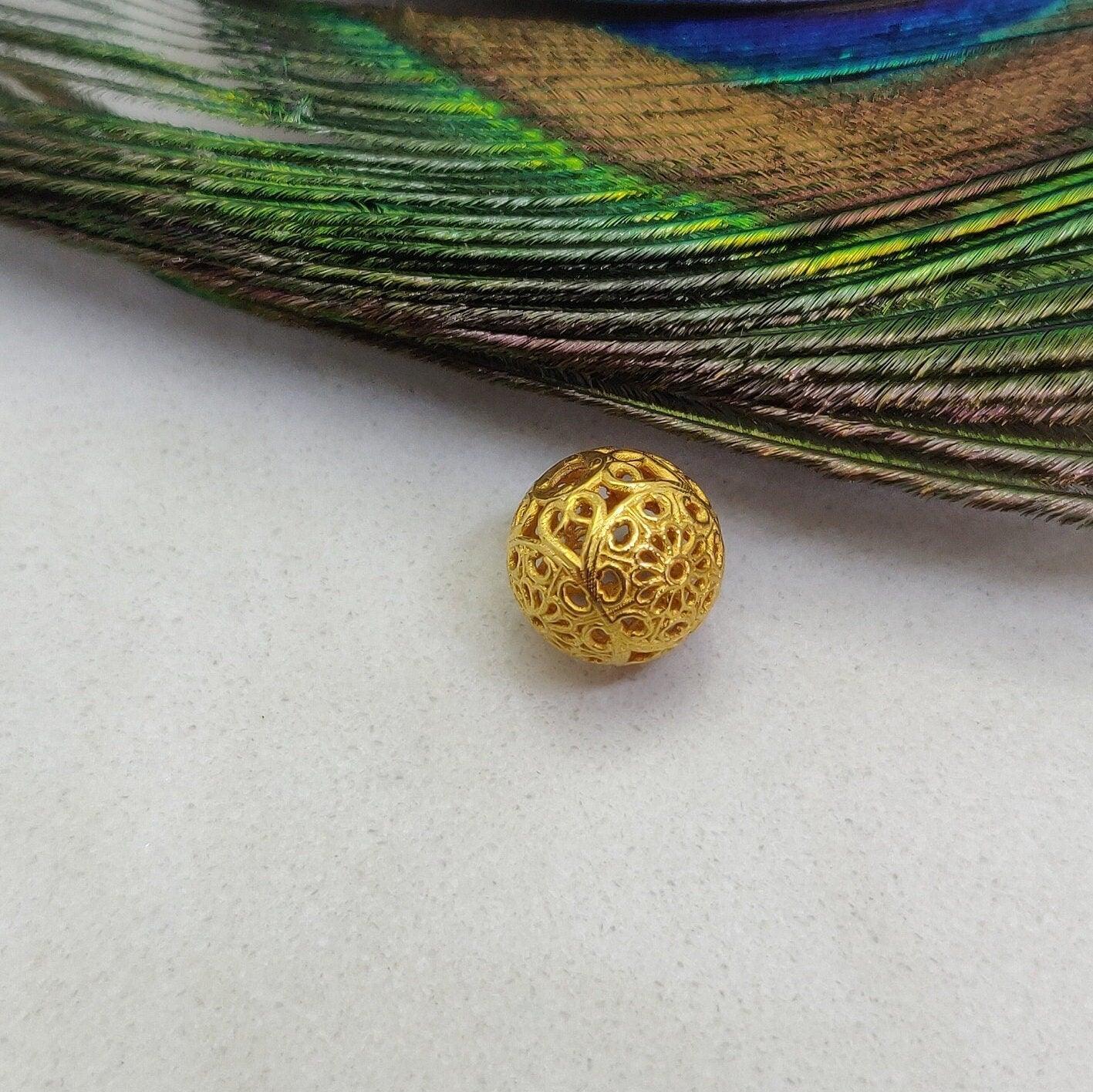 18k Solid Yellow Gold Rondelle Spacer Beads-10 MM - Kanika Creations