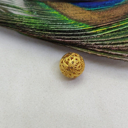 18k Solid Yellow Gold Rondelle Spacer Beads-10 MM - Kanika Creations