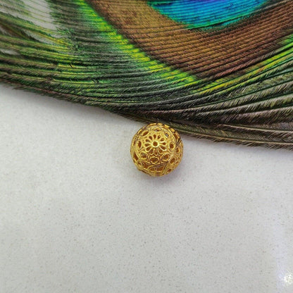 18k Solid Yellow Gold Rondelle Spacer Beads-10 MM - Kanika Creations