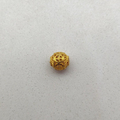 18k Yellow Gold Drum Spacer Beads 6mm - Kanika Creations