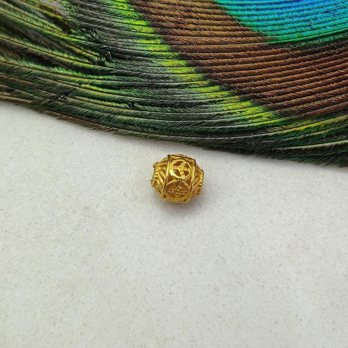 18k Yellow Gold Drum Spacer Beads 6mm - Kanika Creations