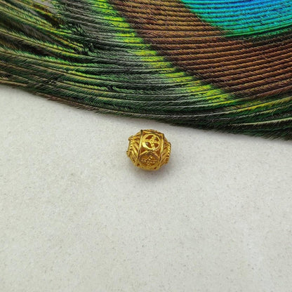 18k Yellow Gold Drum Spacer Beads 6mm - Kanika Creations