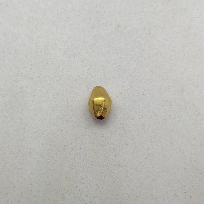 18k Solid Yellow Gold Faceted Marquise Spacer Bead 7x4mm - Kanika Creations