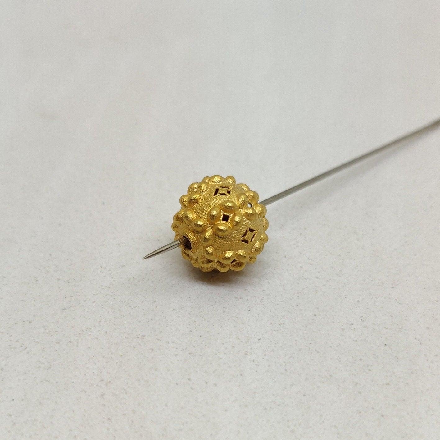 18k Yellow Gold Round Spacer Ball Beads - Kanika Creations