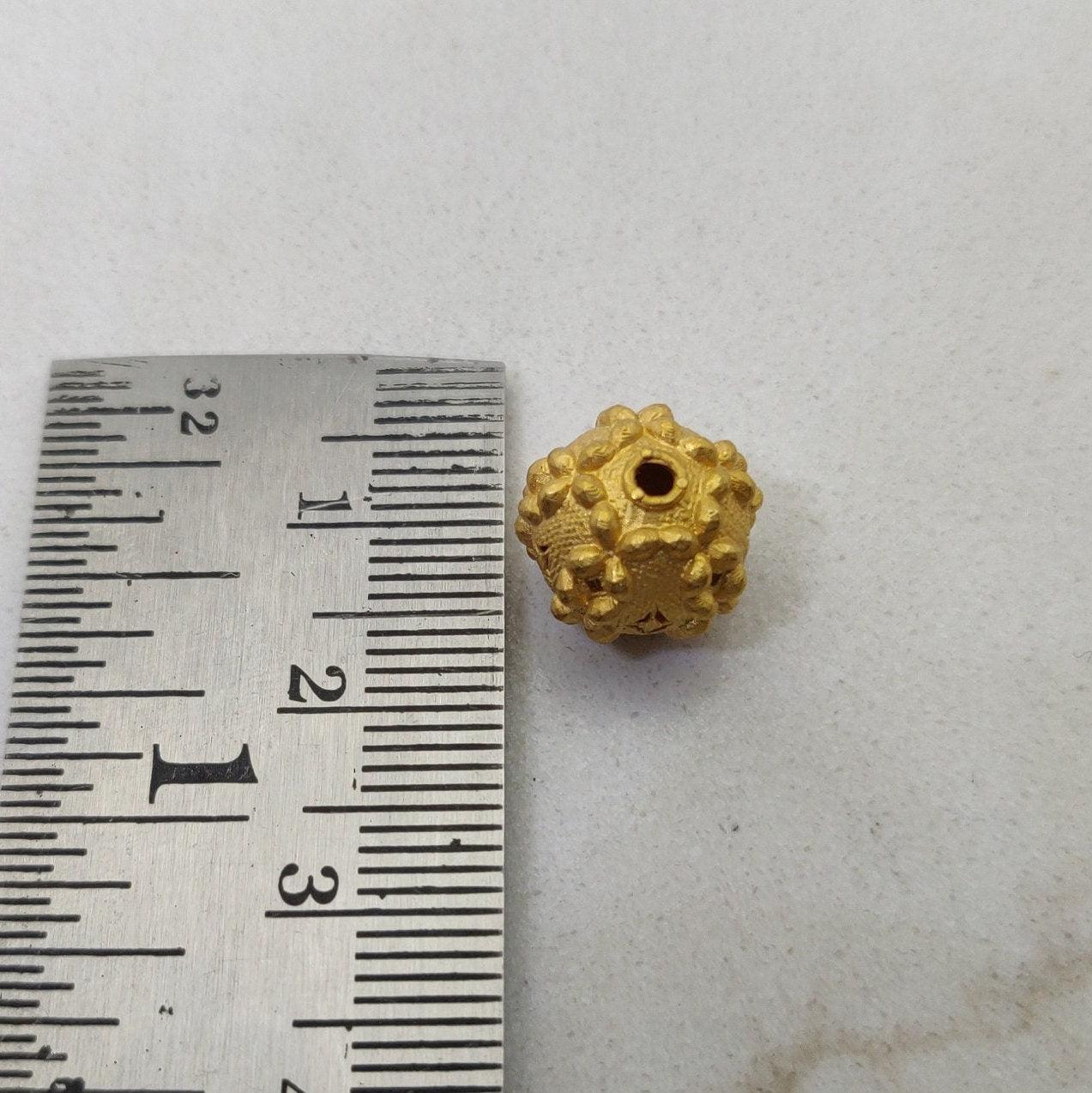 18k Yellow Gold Round Spacer Ball Beads - Kanika Creations