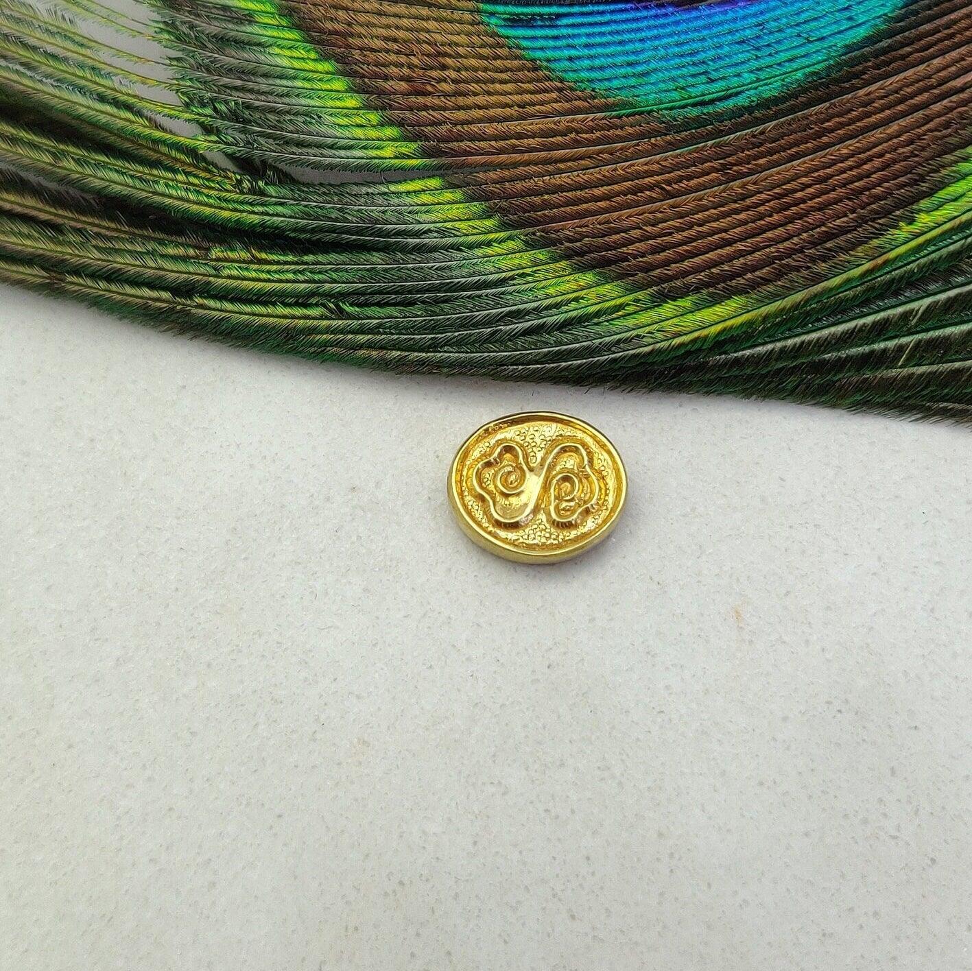 18k Solid Yellow Gold Oval Spacer Beads 10x9mm - Kanika Creations