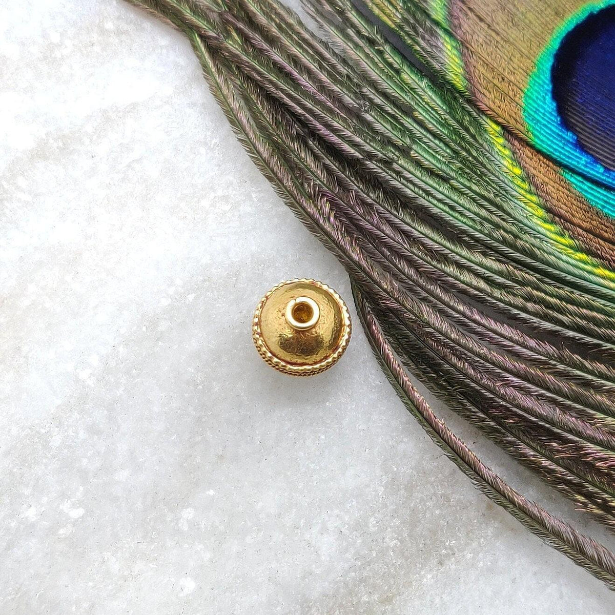 Handmade 18k Yellow Gold Filled Textured Style Round Beads Spacer Findings, 6mm Size | KC1070 - Kanika Creation - Kanika Creations