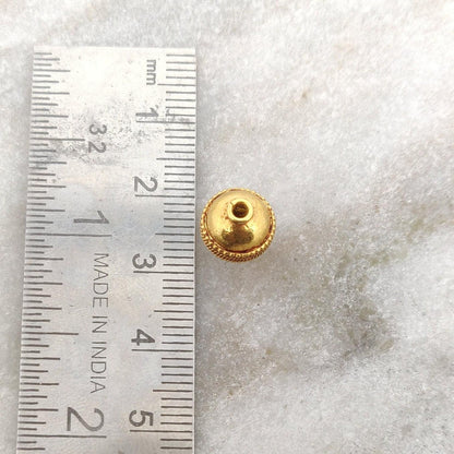 Handmade 18k Yellow Gold Filled Textured Style Round Beads Spacer Findings, 6mm Size | KC1070 - Kanika Creation - Kanika Creations