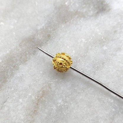18k Solid Yellow Gold Ball Spacer Beads 7.5mm DIY Craft - Kanika Creations
