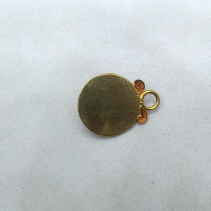 Ruby 18k Yellow Gold Floral Textured Pendant Jewelry - Kanika Creations