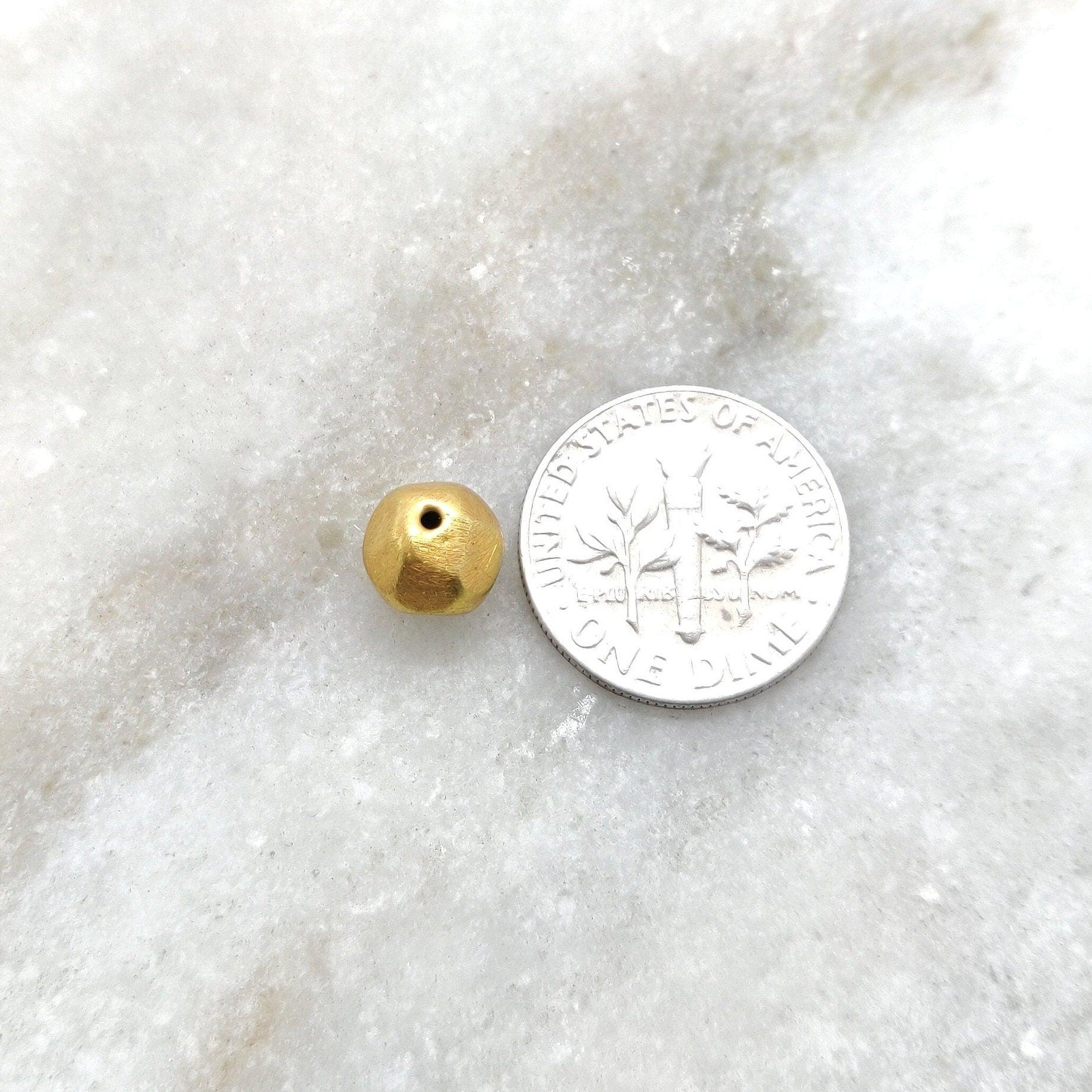 18k Yellow Gold Faceted Round Spacer Beads 7mm - Kanika Creations
