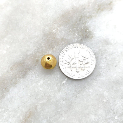 18k Yellow Gold Faceted Round Spacer Beads 7mm - Kanika Creations