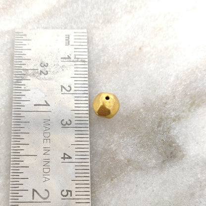 18k Yellow Gold Faceted Round Spacer Beads 7mm - Kanika Creations