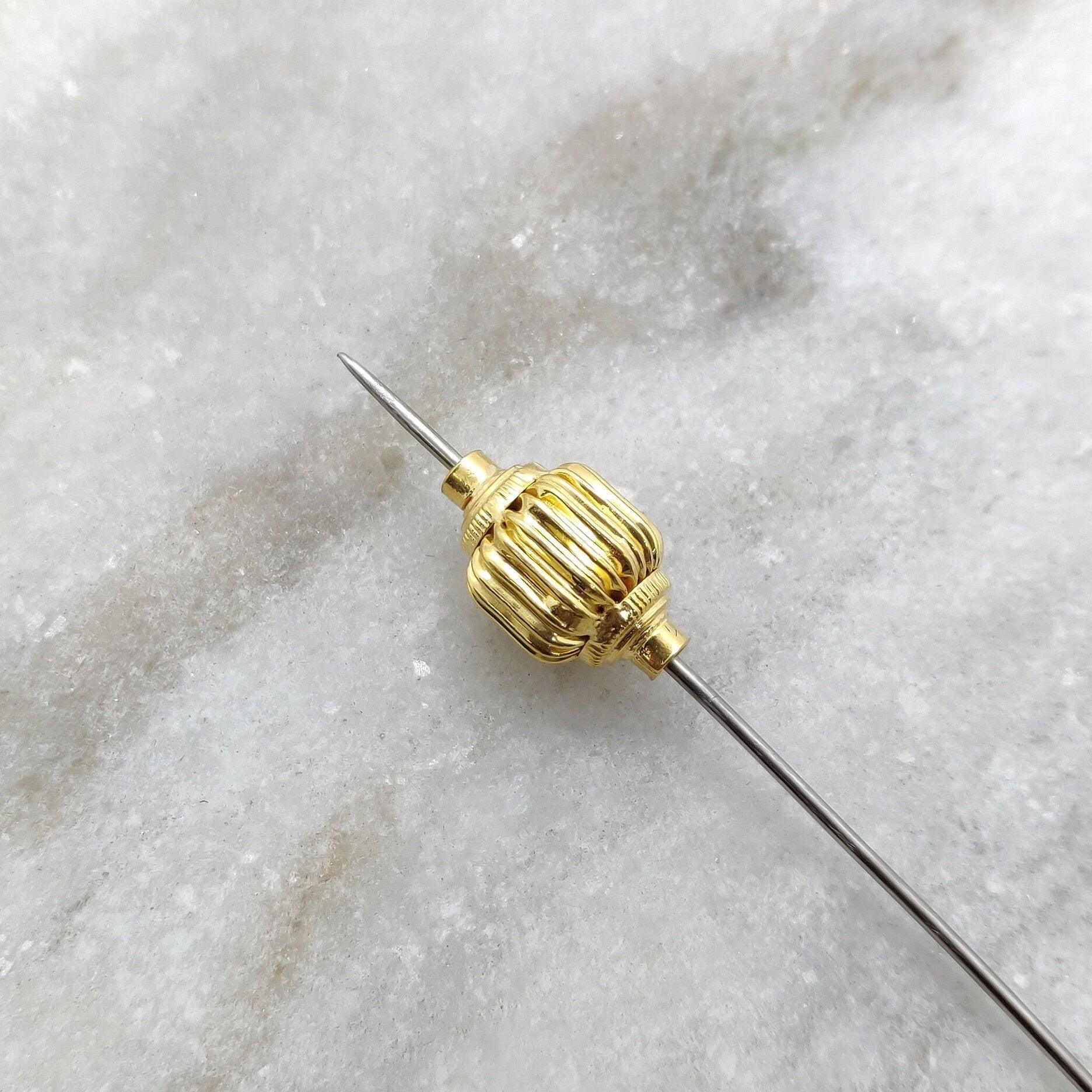 18k Solid Yellow Gold Tube Spacer Beads 17x10.5mm - Kanika Creations