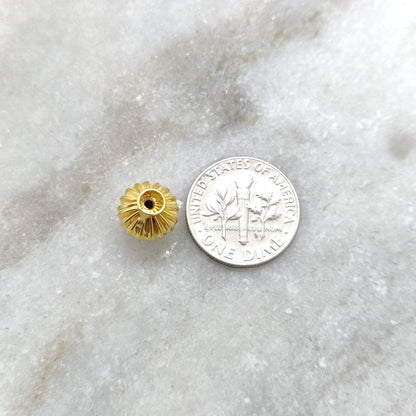 18K Solid Yellow Gold Spacer Ball Beads-10X9 MM - Kanika Creations