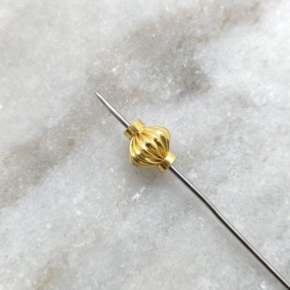 18K Solid Yellow Gold Spacer Ball Beads-10X9 MM - Kanika Creations