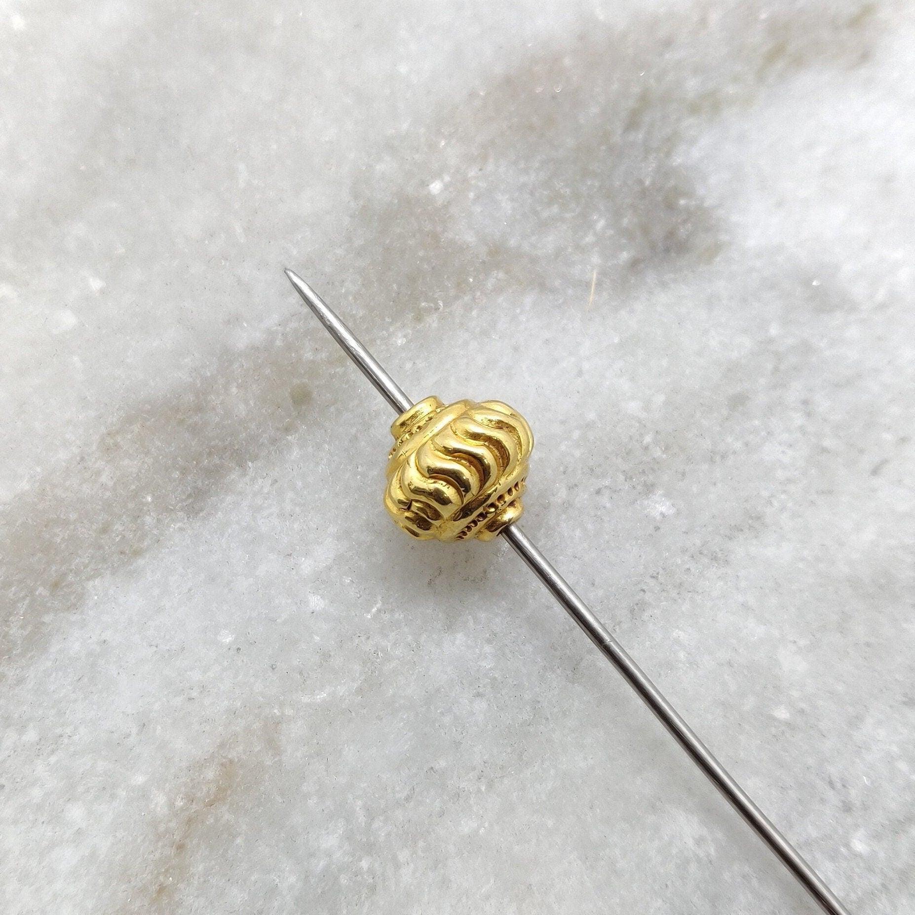 18k Solid Yellow Gold Round Spacer Beads - Kanika Creations