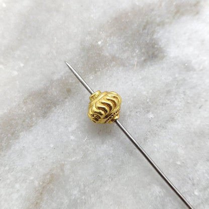 18k Solid Yellow Gold Round Spacer Beads - Kanika Creations