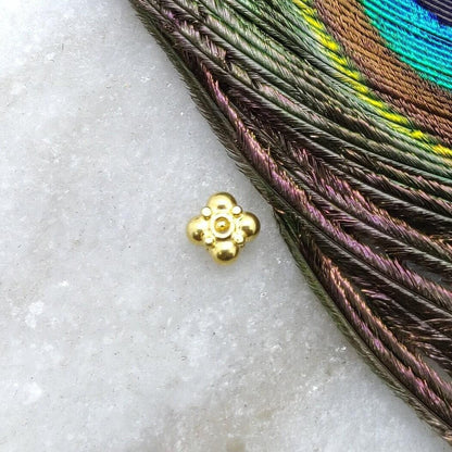 18K Solid Yellow Gold Wheel Spacer Beads 3x5mm - Kanika Creations