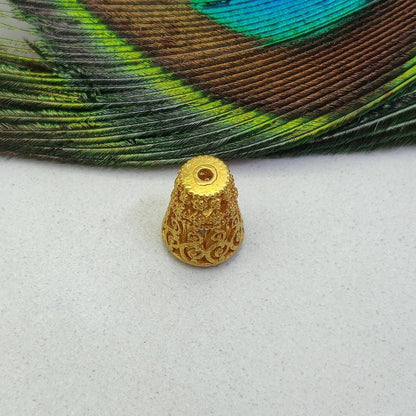 18k Solid Yellow Gold Fancy Spacer Beads - Kanika Creations