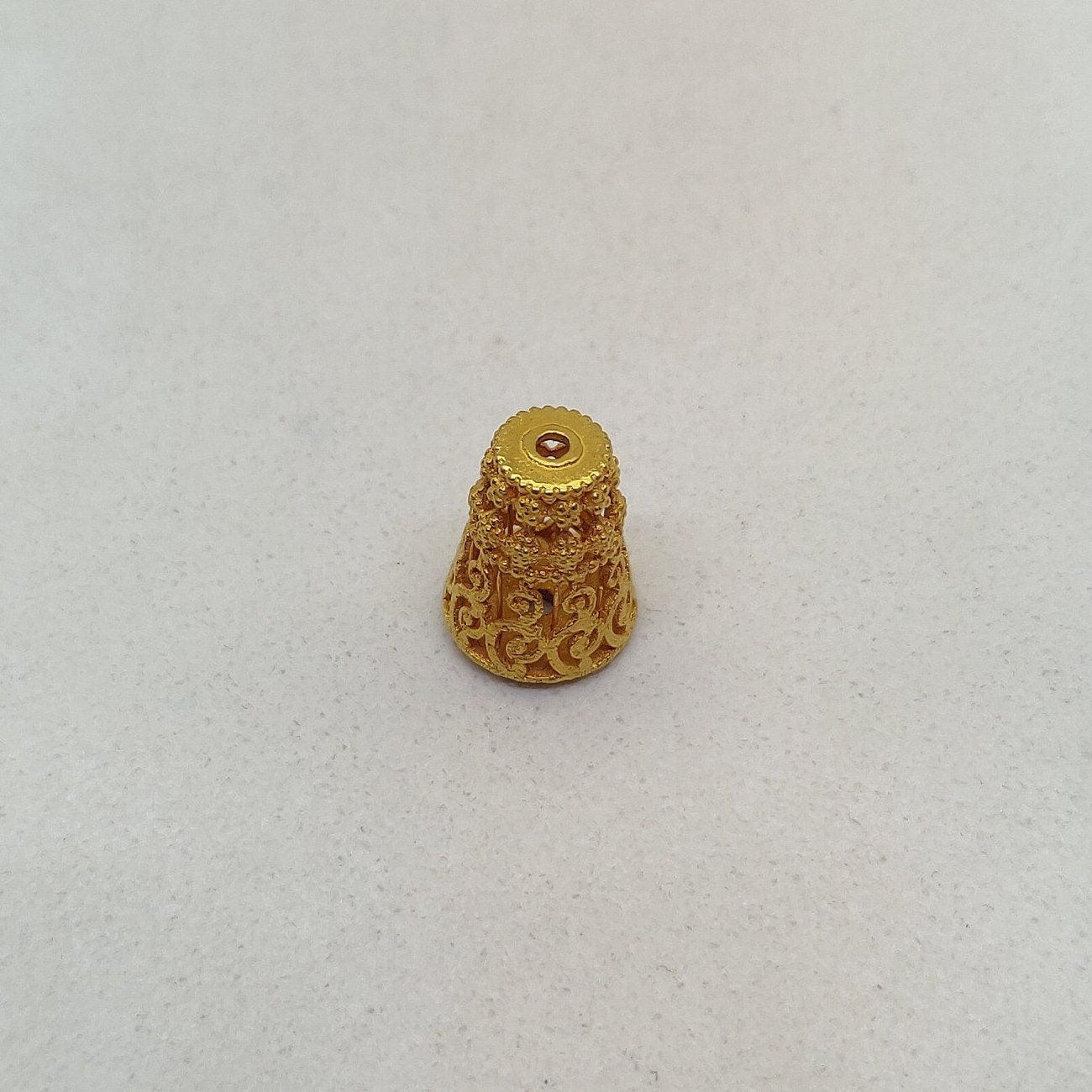 18k Solid Yellow Gold Fancy Spacer Beads - Kanika Creations