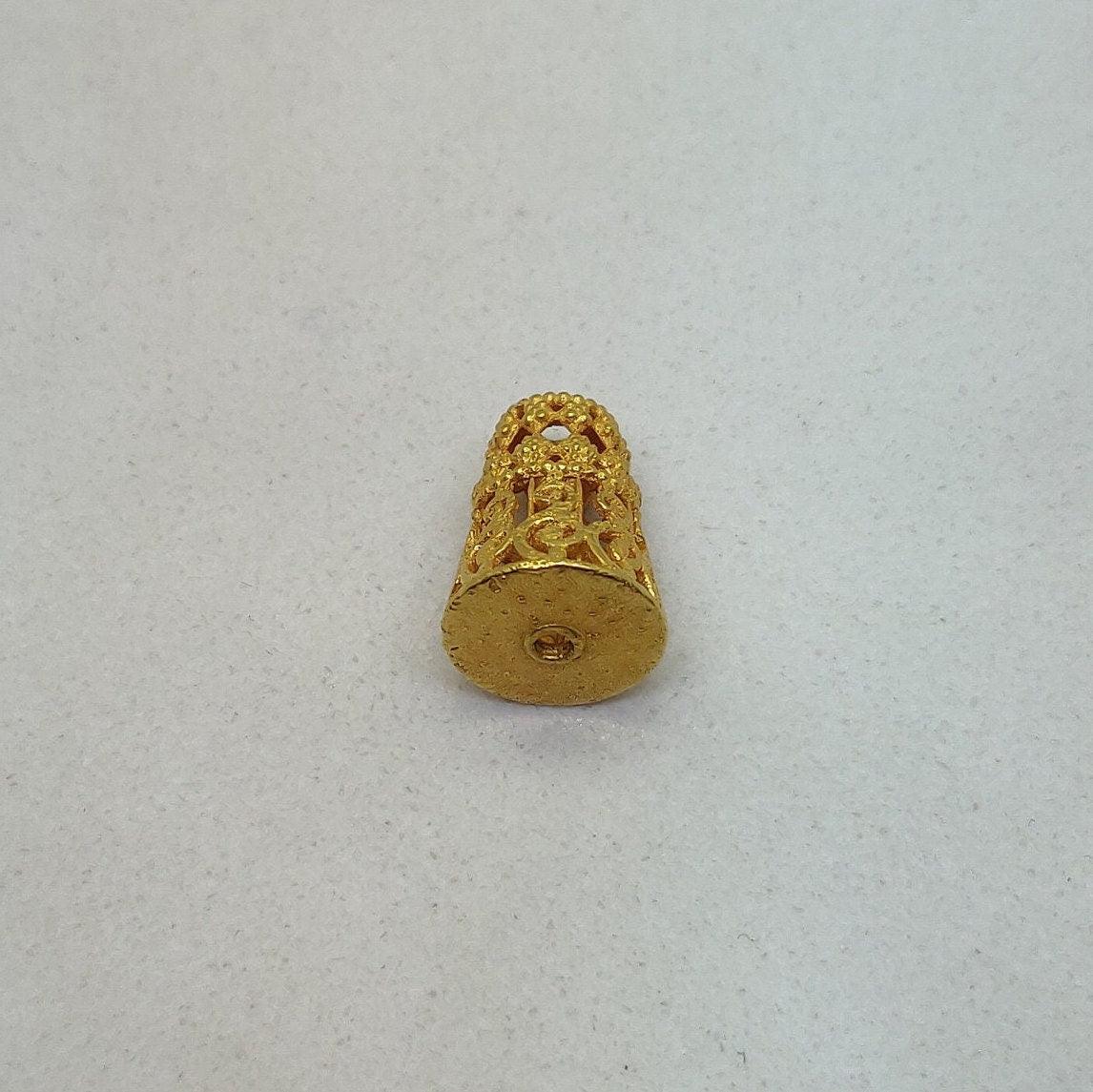 18k Solid Yellow Gold Fancy Spacer Beads - Kanika Creations