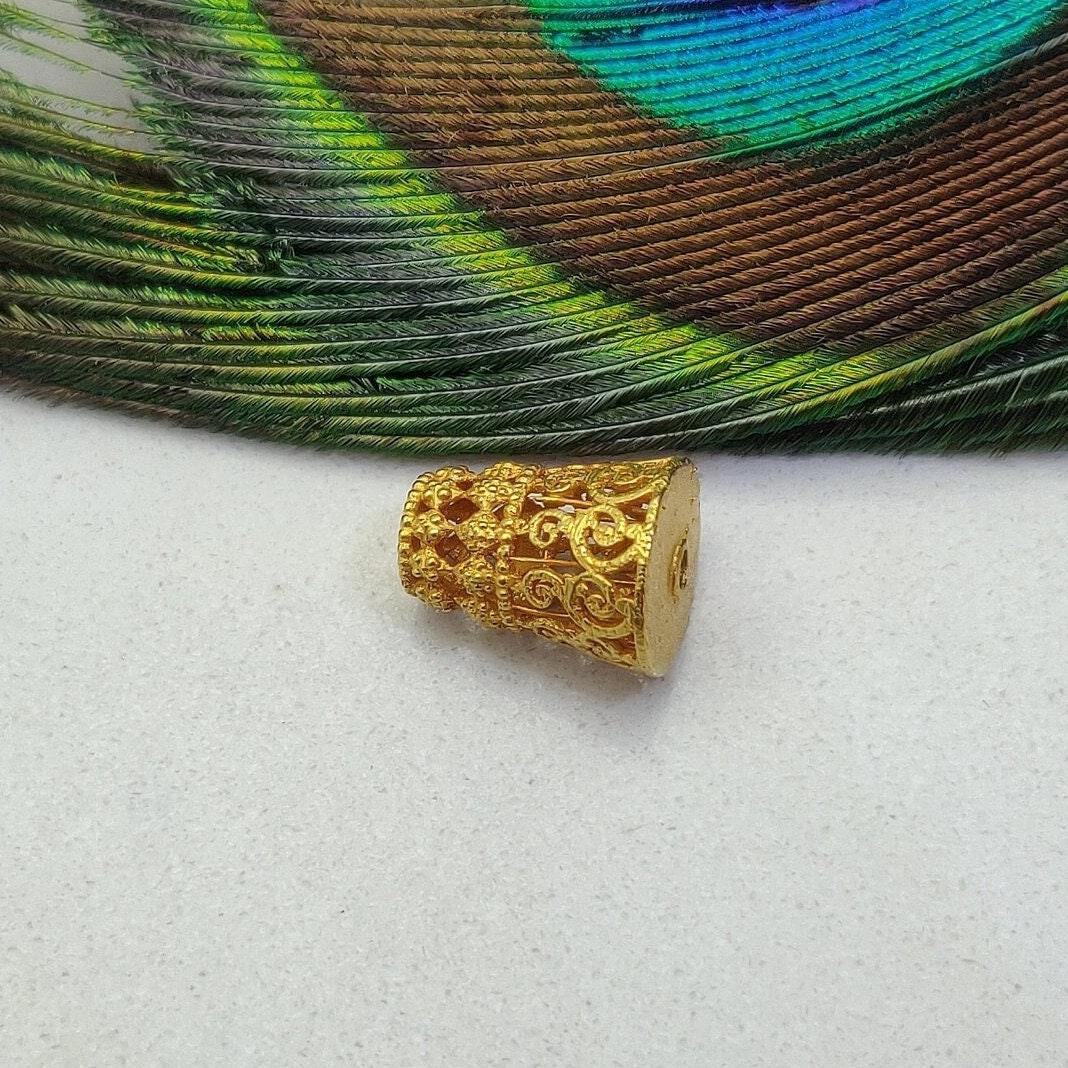 18k Solid Yellow Gold Fancy Spacer Beads - Kanika Creations
