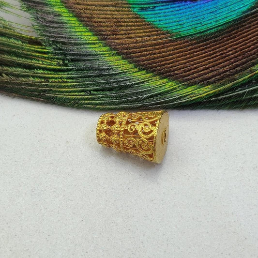 18k Solid Yellow Gold Fancy Spacer Beads - Kanika Creations