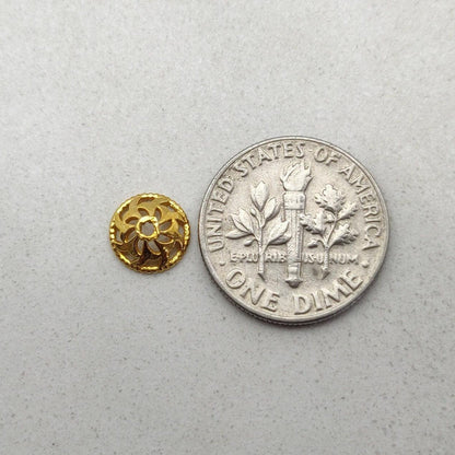 18k Gold Spacer Cap Beads Finding Jewelry Supplies - Kanika Creations