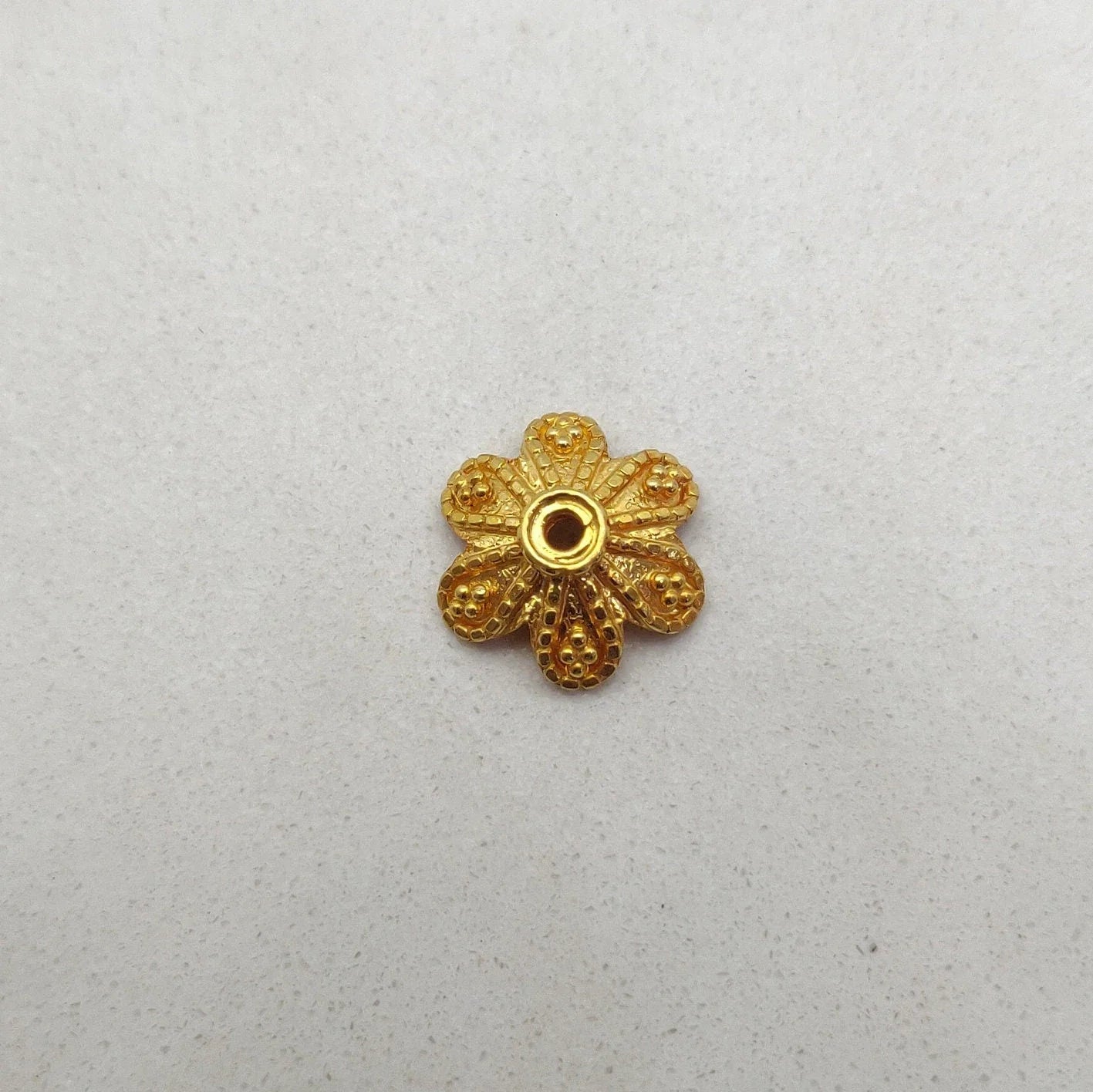 18K Solid Yellow Gold Spacer Caps 13MM