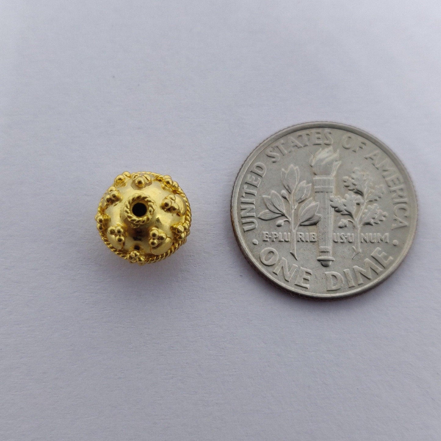 18k Solid Yellow Gold Ball Spacer Beads - Kanika Creations
