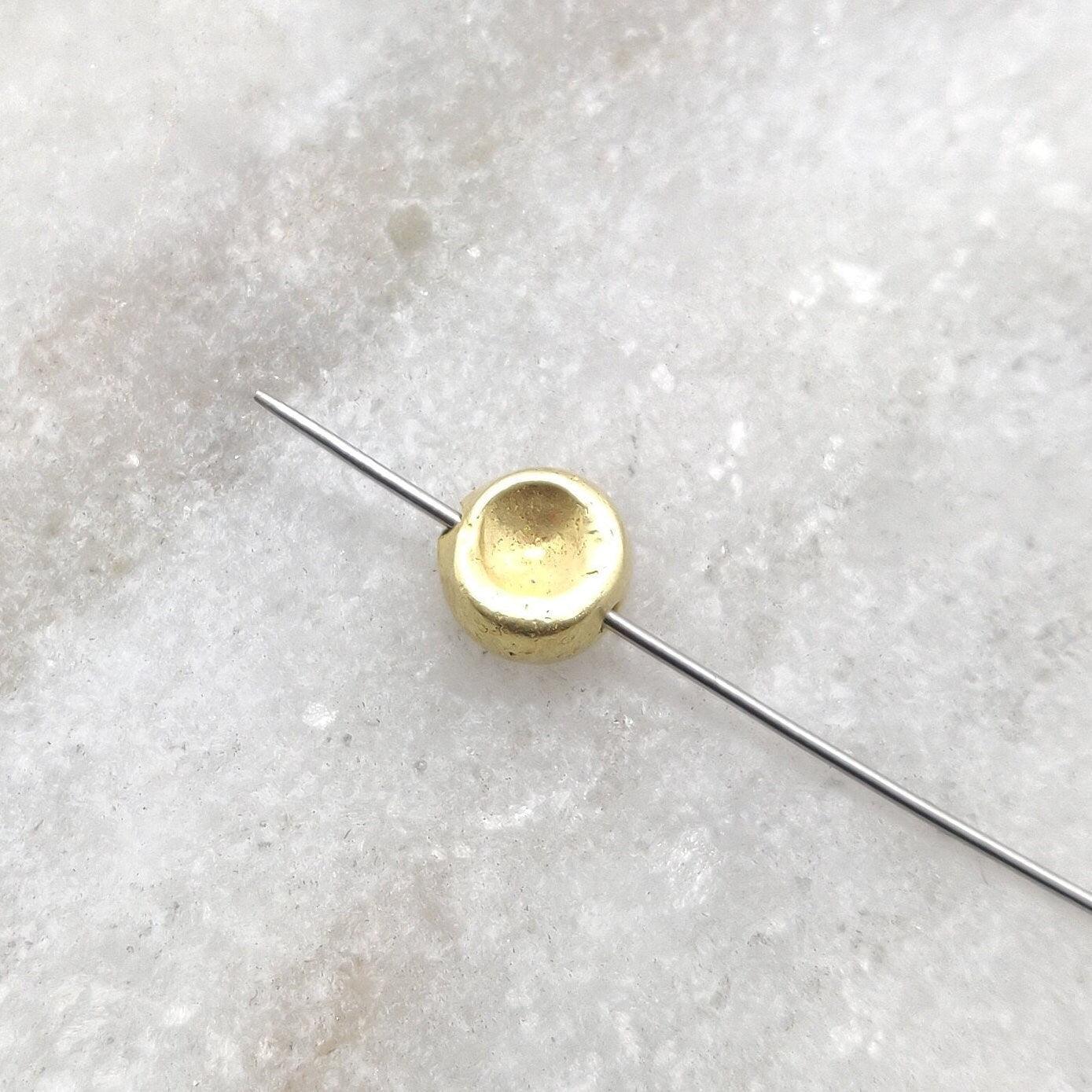 18K Yellow Gold Concave Rondelle Spacer Beads 6mm - Kanika Creations