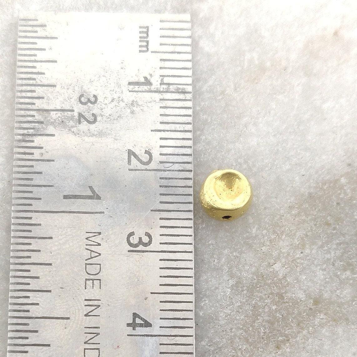 18K Yellow Gold Concave Rondelle Spacer Beads 6mm - Kanika Creations