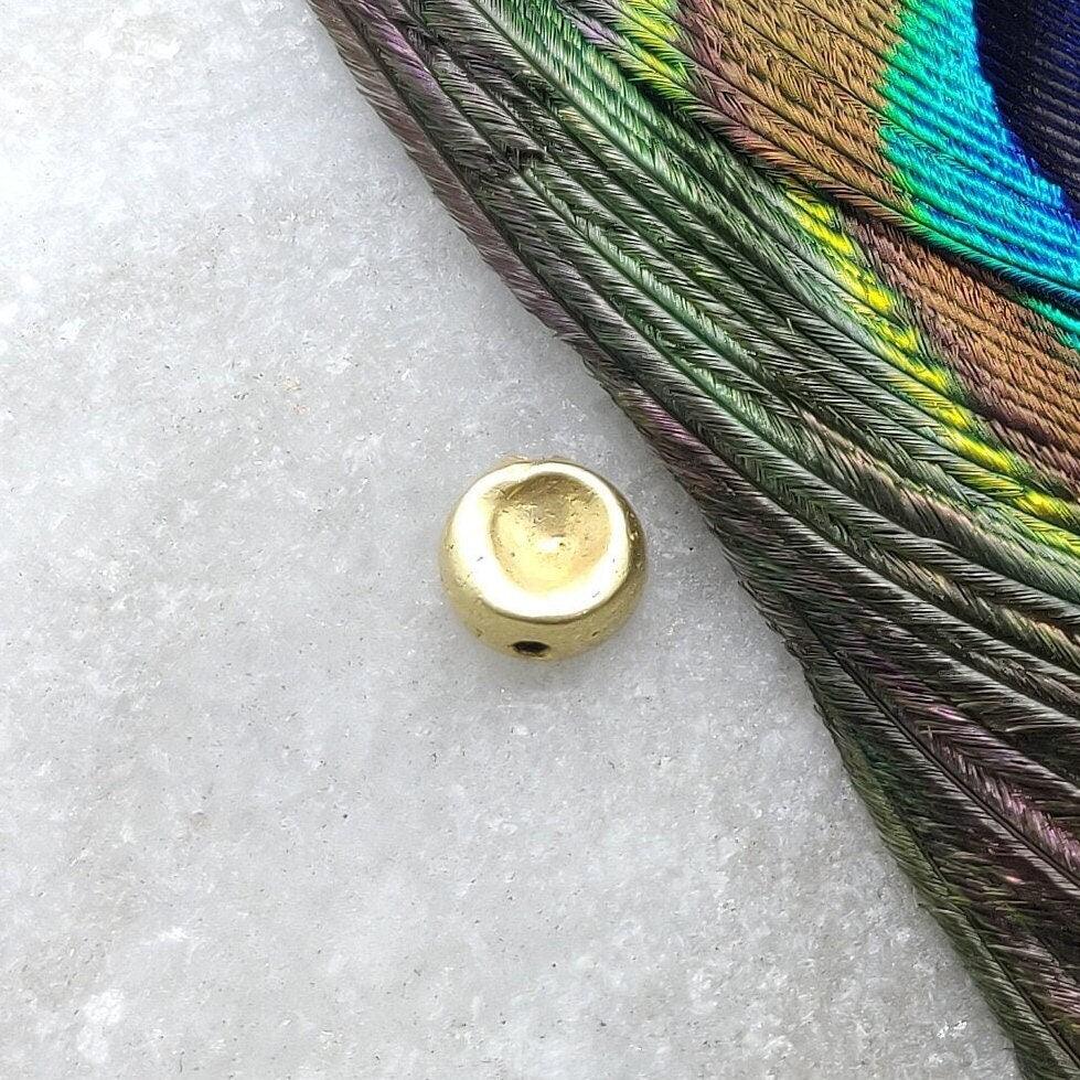 18K Yellow Gold Concave Rondelle Spacer Beads 6mm - Kanika Creations