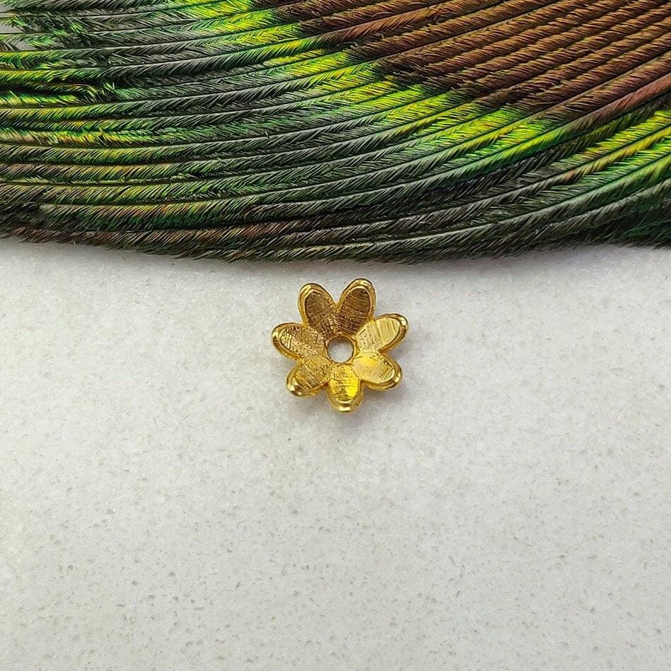 18k Yellow Gold Spacer Bead Cap DIY For Jewelry - Kanika Creations