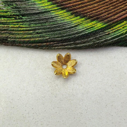 18k Yellow Gold Spacer Bead Cap DIY For Jewelry - Kanika Creations