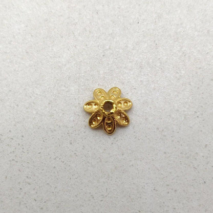 18k Yellow Gold Spacer Bead Cap DIY For Jewelry - Kanika Creations