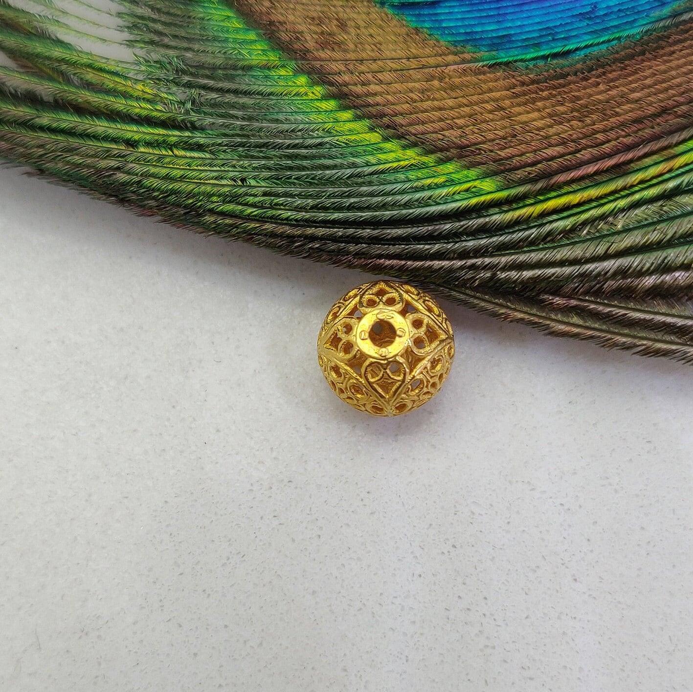 18k Solid Yellow Gold Rondelle Spacer Beads-10 MM - Kanika Creations