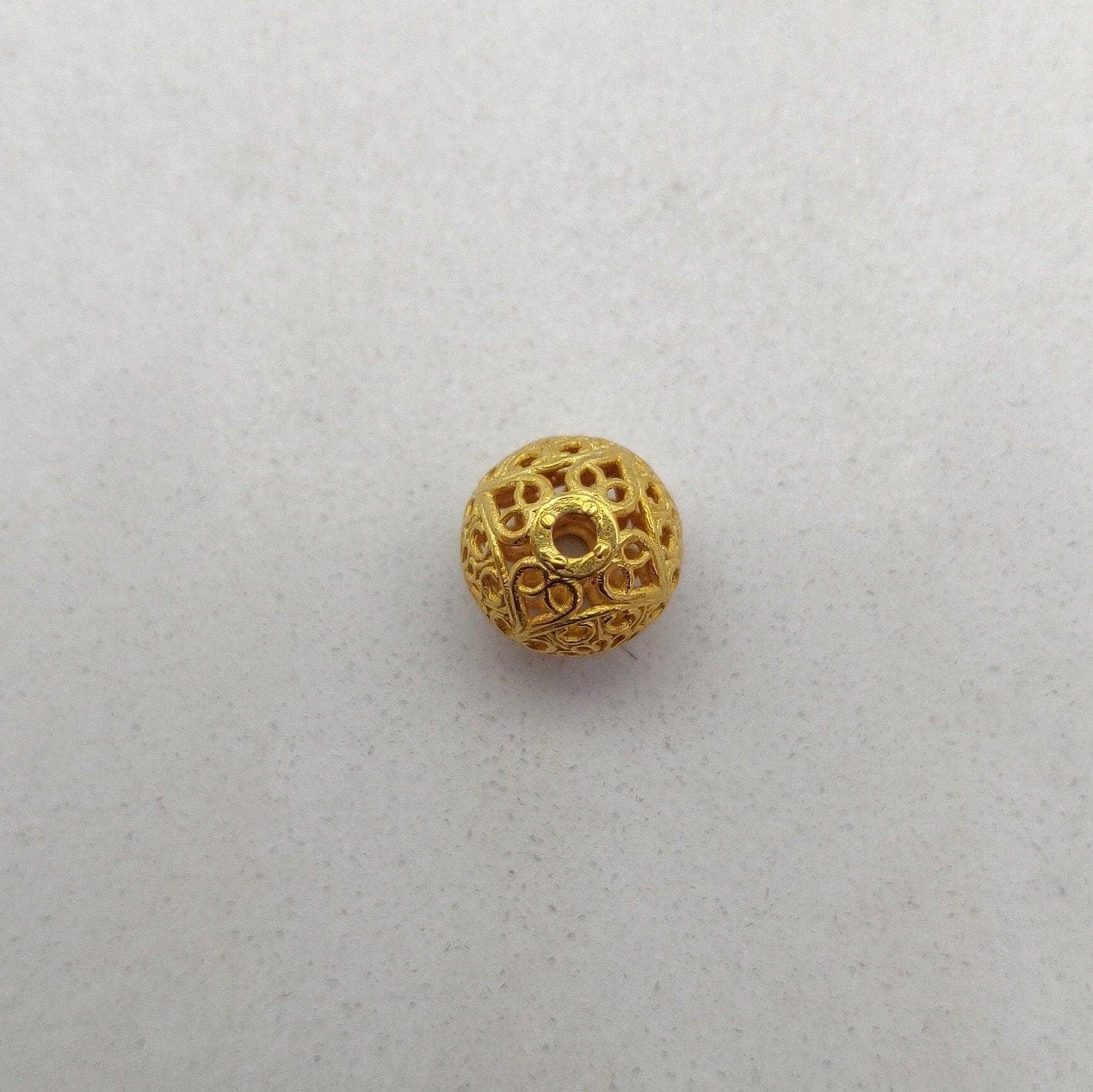 18k Solid Yellow Gold Rondelle Spacer Beads-10 MM - Kanika Creations