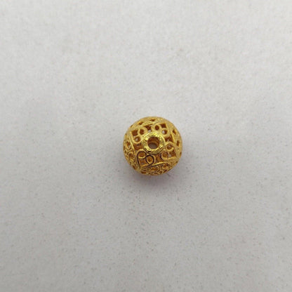 18k Solid Yellow Gold Rondelle Spacer Beads-10 MM - Kanika Creations