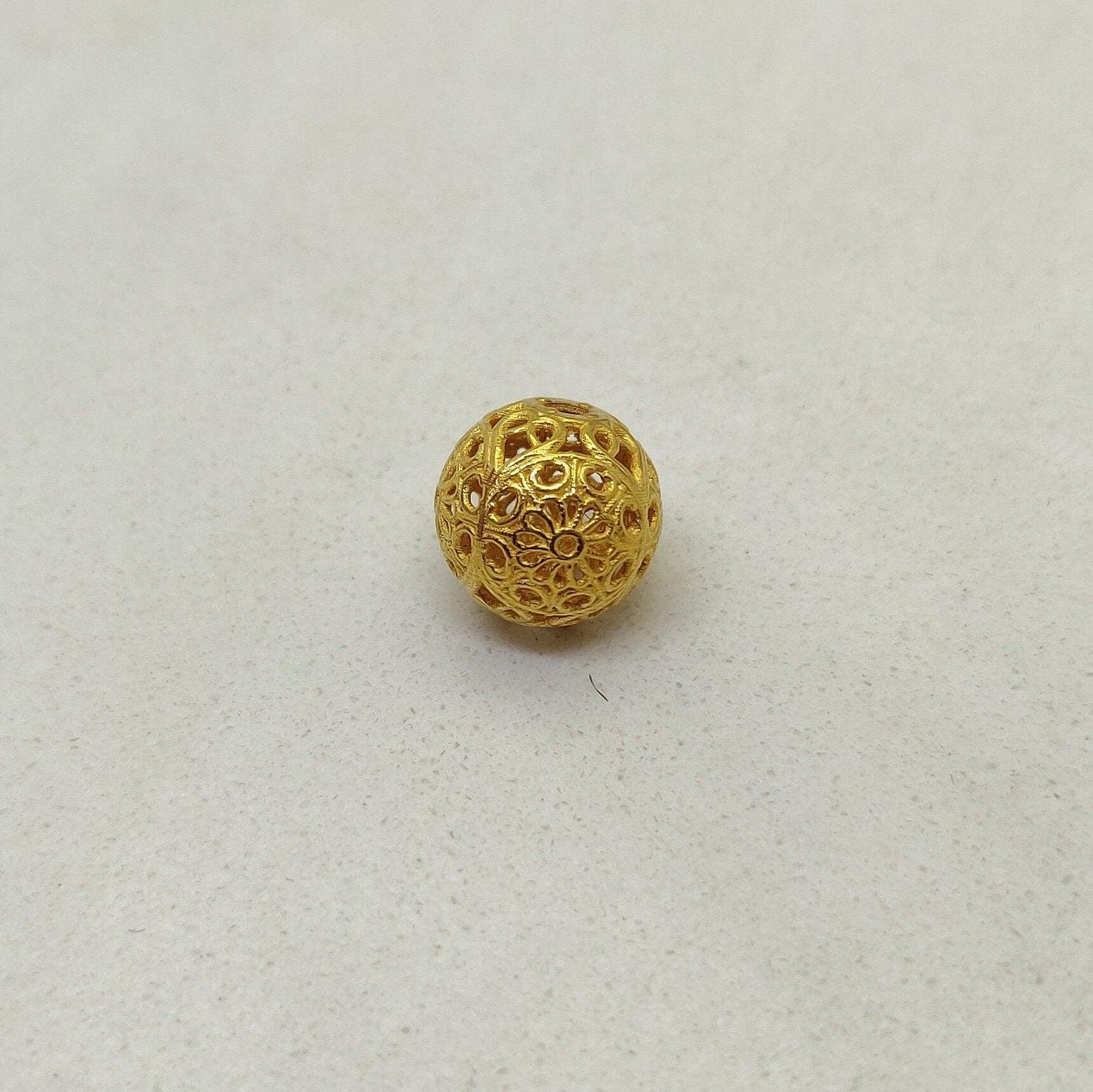 18k Solid Yellow Gold Rondelle Spacer Beads-10 MM - Kanika Creations