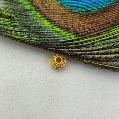18k Yellow Gold Drum Spacer Beads 6mm - Kanika Creations