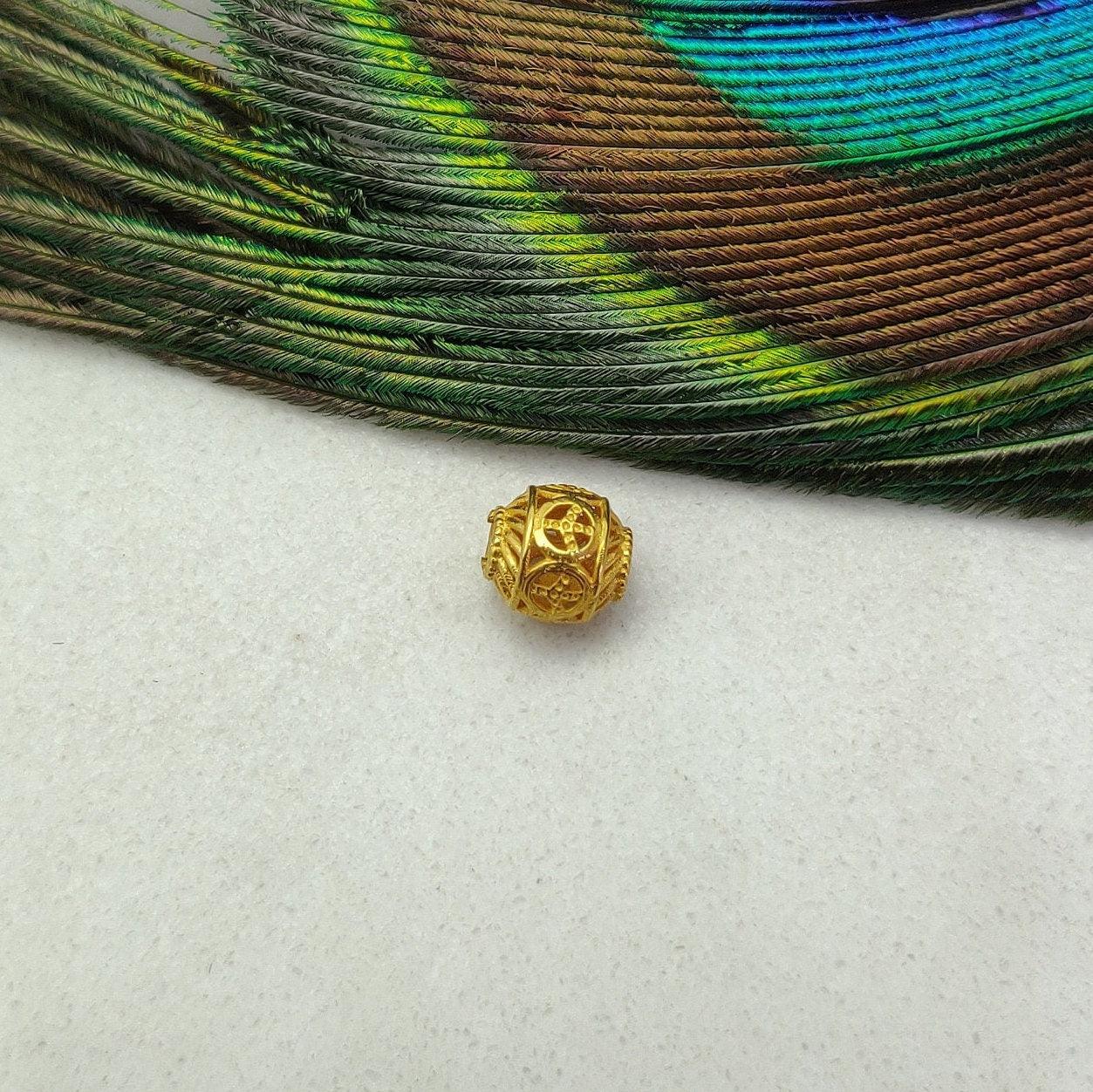 18k Yellow Gold Drum Spacer Beads 6mm - Kanika Creations