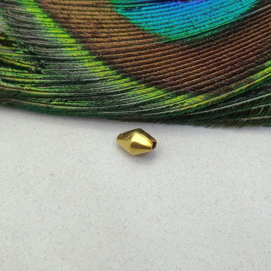 18k Solid Yellow Gold Faceted Marquise Spacer Bead 7x4mm - Kanika Creations